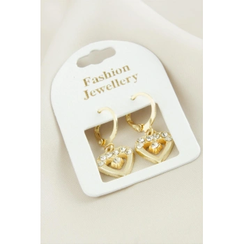 Ay Yıldız Taşlı Küpe