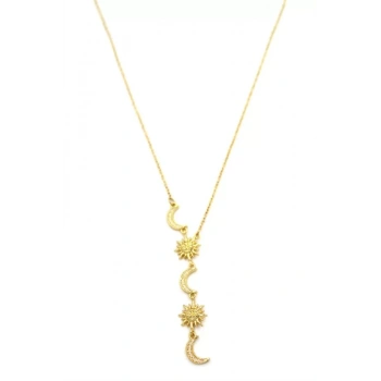 Ay Yıldız Y Kolye - Altın