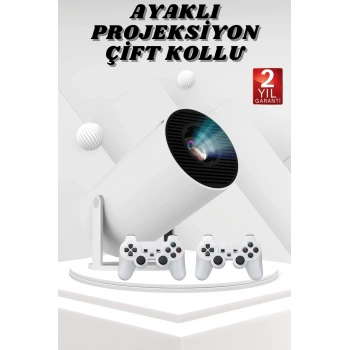 Ayaklı Oyun Projeksiyonu Çift Kollu Taşınabilir Sinema Projektörü