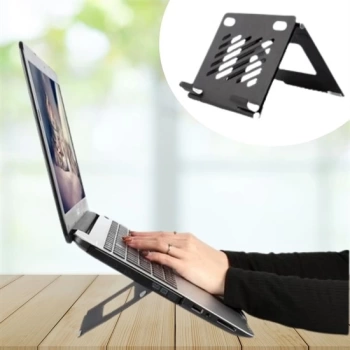Ayarlanabilir Metal Dizüstü Destek Tabanı Katlanabilir Taşınabilir Laptop Sehpası Standı (4887)