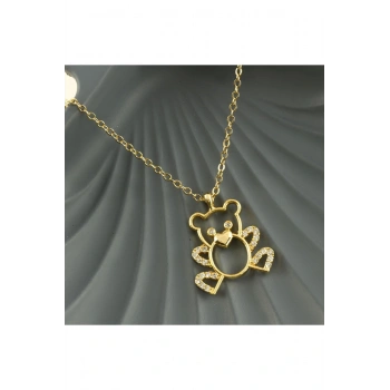 Ayıcık Zirkon Taşlı Trend Kolye