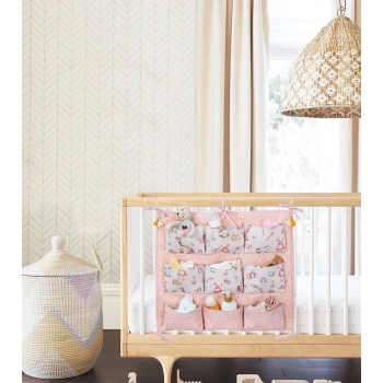 Baby 9 Cepli Bağlamalı Beşik Kenarı Düzenleyici (pembe)