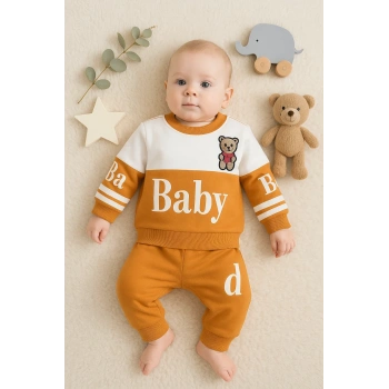 Baby Desenli 2li % 100 Pamuk Erkek Bebek Takımı