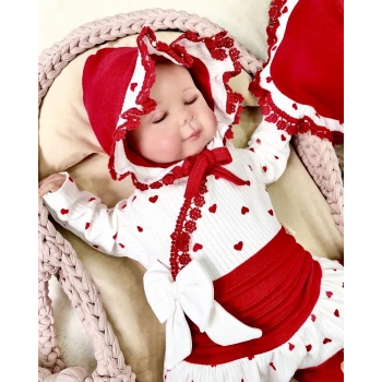 Babydonat Kalp Desenli Dantel işlemeli Hastane Çıkışı