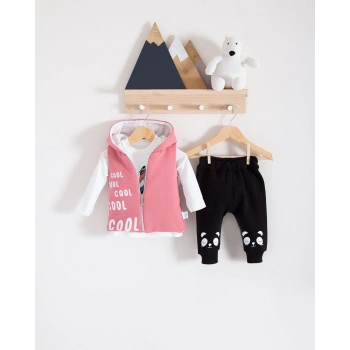 Babydonat Yelekli 3 lü Kız Bebek Takım