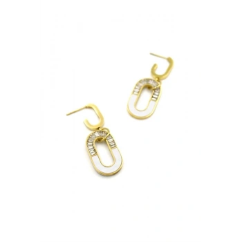 Baget Taşlı  Küpe - Altın