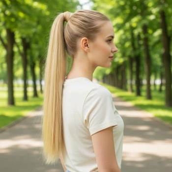 Bağlamalı Düz At Kuyruğu - Balköpüğü Beyaz Platin Röfleli