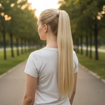 Bağlamalı Düz At Kuyruğu - Kumral Beyaz Platin Röfleli