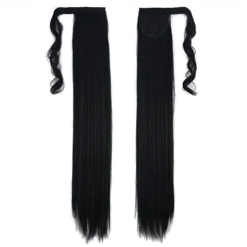 Bağlamalı Düz At Kuyruğu - Siyah