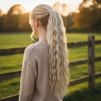 Bağlamalı Kabarık Dalgalı At Kuyruğu - Balköpüğü Platin Röfleli