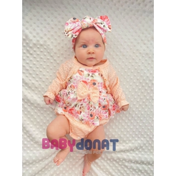 Bahar Çiçekleri Desenli Bandanalı Kız Bebek Romper