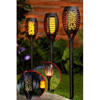 Bahçe Lambası Alev Efektli Solar Led Güneş Enerjili Aydınlatma 50 Cm 1 Adet