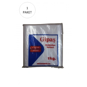 Bakkaliye Naylon Torba 3kg lık 26x42 cm 1 Paket (Takriben 165 Adet)