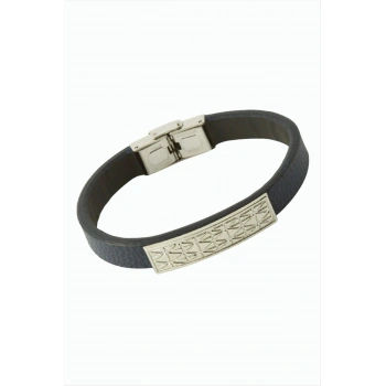 Baklava Desenli Lüks Deri Bileklik