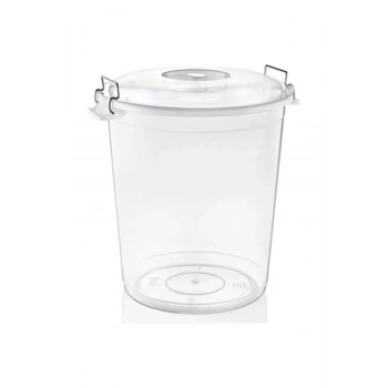 Bakliyat Kovası Şeffaf Kova 70lt Kulplu Kapaklı -ASD174