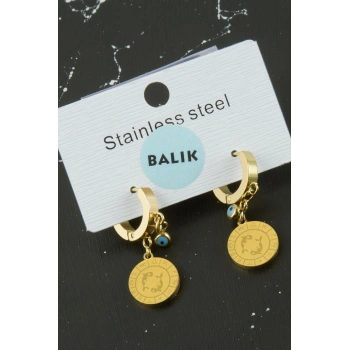 Balık Burcu Çelik Küpe