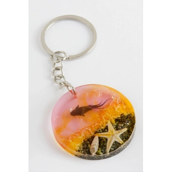 Balık Gün Batımı Epoksi Anahtarlık