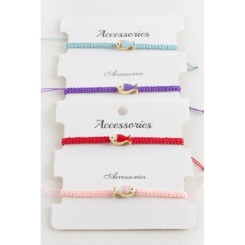 Balık Mineli Makrome Örgülü Bileklik