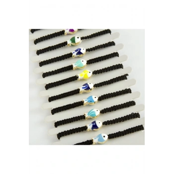 Balık Mineli Makrome Örgülü Bileklik