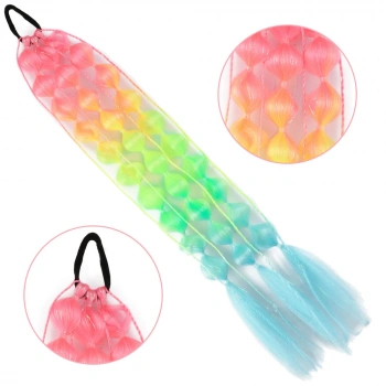 Balon Örgülü Simli Lastikli At Kuyruğu - ACM05