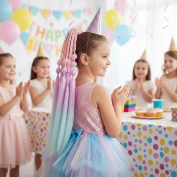 Balon ve Düz Salaş Örgülü Simli Lastikli At Kuyruğu - ACM25