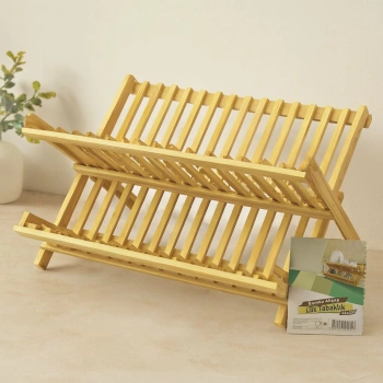 Bambu Tezgah Üstü Bulaşıklık ve Tabaklık 46x33 cm