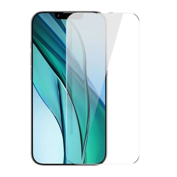 Baseus Crystal Serisi İphone 15 Pro Max Full Koruma Tempered Cam Ekran Koruyucu-(5775)