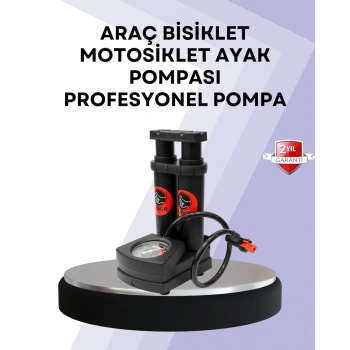 Basınç Saatli Ayak Pompası Bisiklet Ve Araç Uyumlu