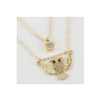 Baykuş Figürlü Yeni Sezon İkili Kolye