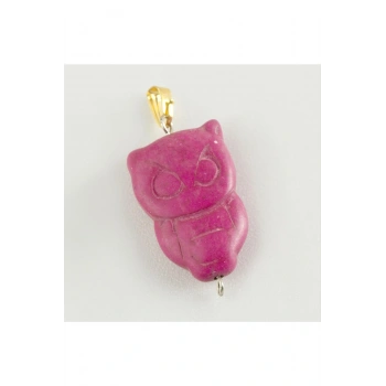 Baykuş Turkuaz Doğaltaş Kolye Ucu