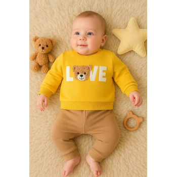 Bear Love Nakışlı % 100 Pamuklu 2li Erkek Takım