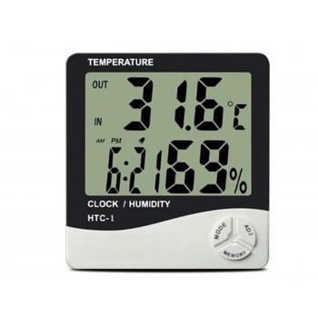 Bebek Odası Masaüstü Dijital Termometre Nem Ölçer Higrometre Saat (4887)