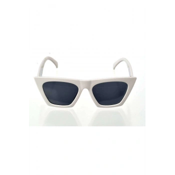 Beyaz Çerçeve Cat Eye Kadın Güneş Gözlüğü - Moda Gözlük