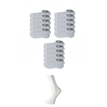 Beyaz Erkek Görünmez Çorap 15 çift