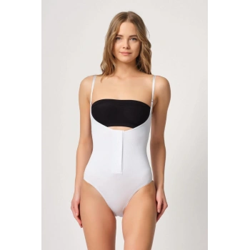 MARSİLYAN™ BEYAZ MI  2043 Göğsü Açık Agraflı Body Korse