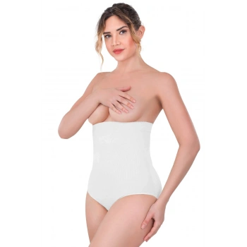 MARSİLYAN™ BEYAZ MI  2080 Yüksek Bel Çıtçıtlı Slip Korse