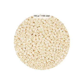 Beyaz Renk 4 mm Yaklaşık 1100 adet / 100 gram Cam Boncuk Oya Yazma Bileklik ve Kolye