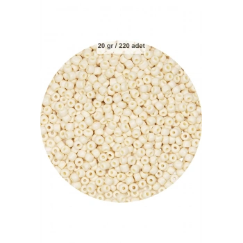 Beyaz Renk 4 mm Yaklaşık 220 adet/20 gram Cam Boncuk Oya Yazma Bileklik ve Kolye