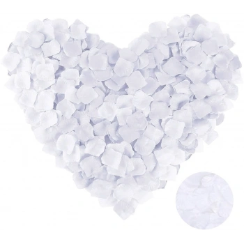 Beyaz Renk Gül Yaprağı Şekilli Konfeti 1 Paket 100 Adet