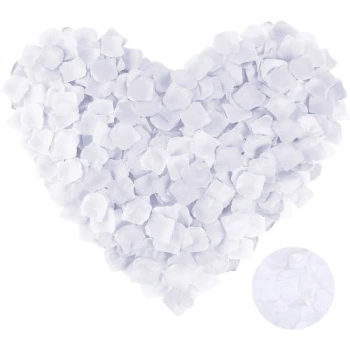 Beyaz Renk Gül Yaprağı Şekilli Konfeti 10 Paket 1000 Adet