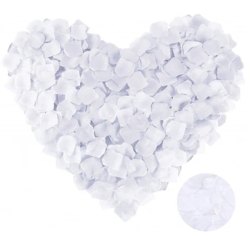 Beyaz Renk Gül Yaprağı Şekilli Konfeti 5 Paket 500 Adet