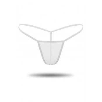 Beyaz Transparan Tül String Tanga Tm0368