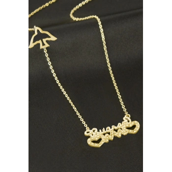 Bitanem Yazılı Kalp Şans Kolye