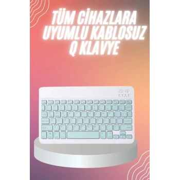 Bluetooh Wıreless Keyboard Siyah Q Klavye İos Ipad Android Windows Uyumlu