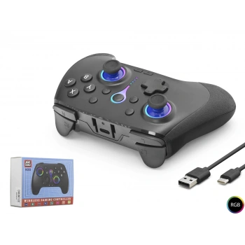 Bluetooth Gamepad Pc Ios Android Switch Ps3 Ps4 Uyumlu Rgb - Siyah ND505B