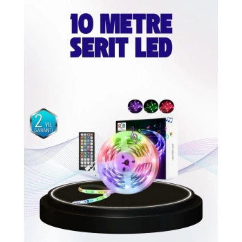 Bluetooth Kontrollü Smart Şerit Led 10m Sese Duyarlı Rgb Aydınlatma
