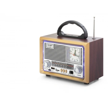 Bluetooth Nostaljik Hoparlör Fm Retro Saatli 20 X 10.2 X 14.5 Cm NS8890BT