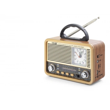 Bluetooth Nostaljik Hoparlör Fm Retro Saatli 20 X 10.2 X 14.5 Cm NS8898BT