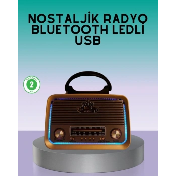 Bluetooth Özellikli Nostalji Radyo 3 Bant Fm Am Sw