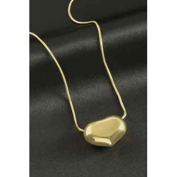 Bombeli Kalp Lüks Çelik Kolye